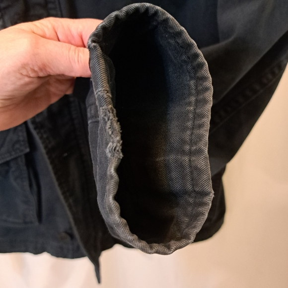 Hollister Vintage Men's XL Dark Blue Military Field Y2K Jacket 100% Cotton - Picture 6 of 16